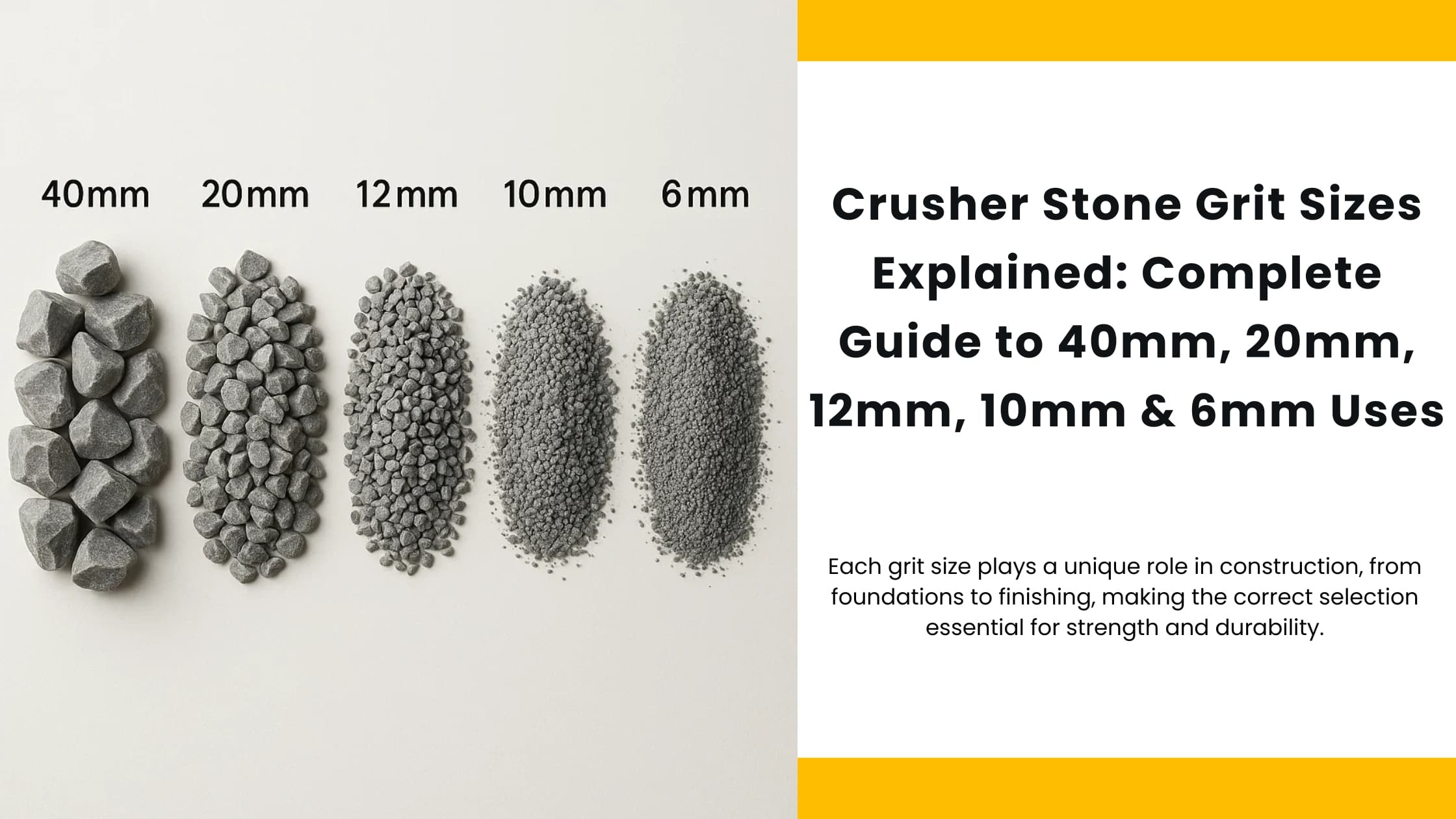 crusher stone grit sizes || 40mm Crusher Stone Grit || 20mm Crusher Stone Grit || 12mm Crusher Stone Grit || 6mm Crusher Stone Grit