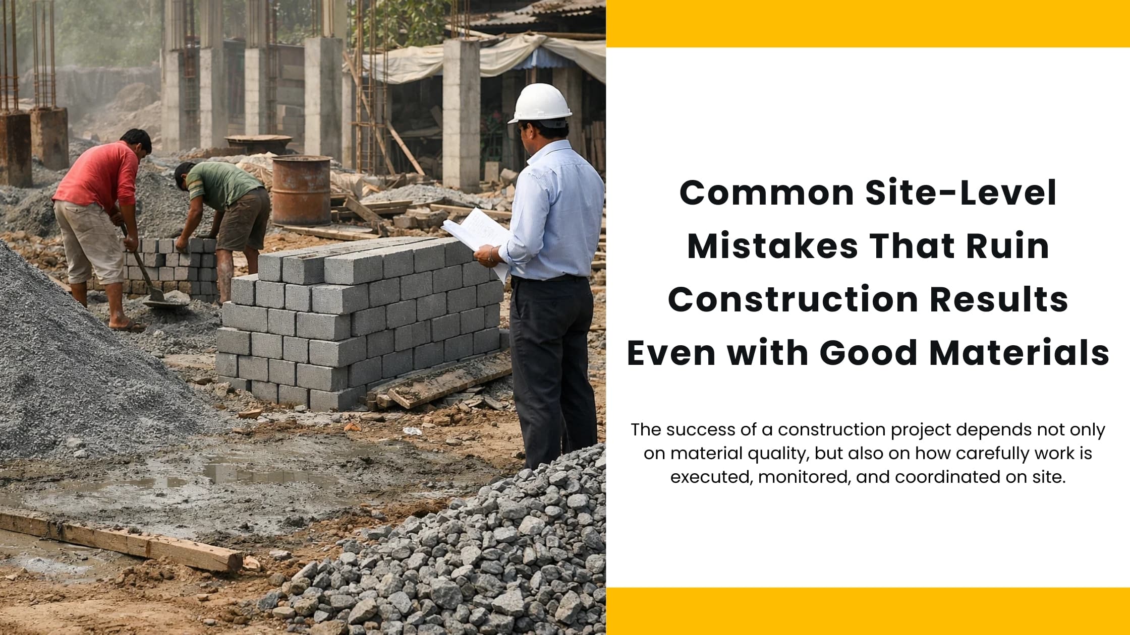 Common Site-Level Mistakes || construction execution mistakes || site-level construction problems || construction quality issues || construction rework reasons