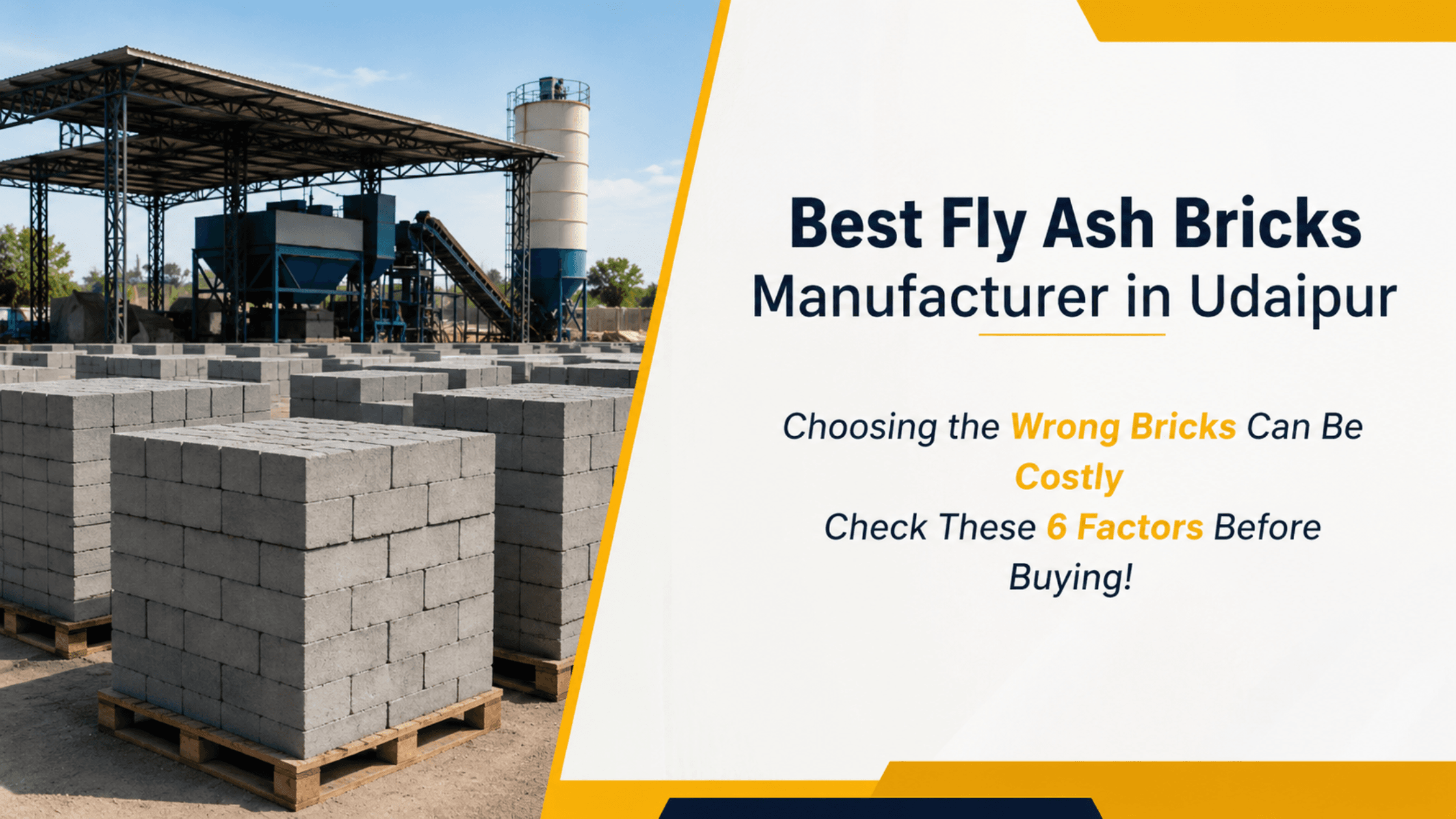 Best Fly Ash Bricks Manufacturer in Udaipur