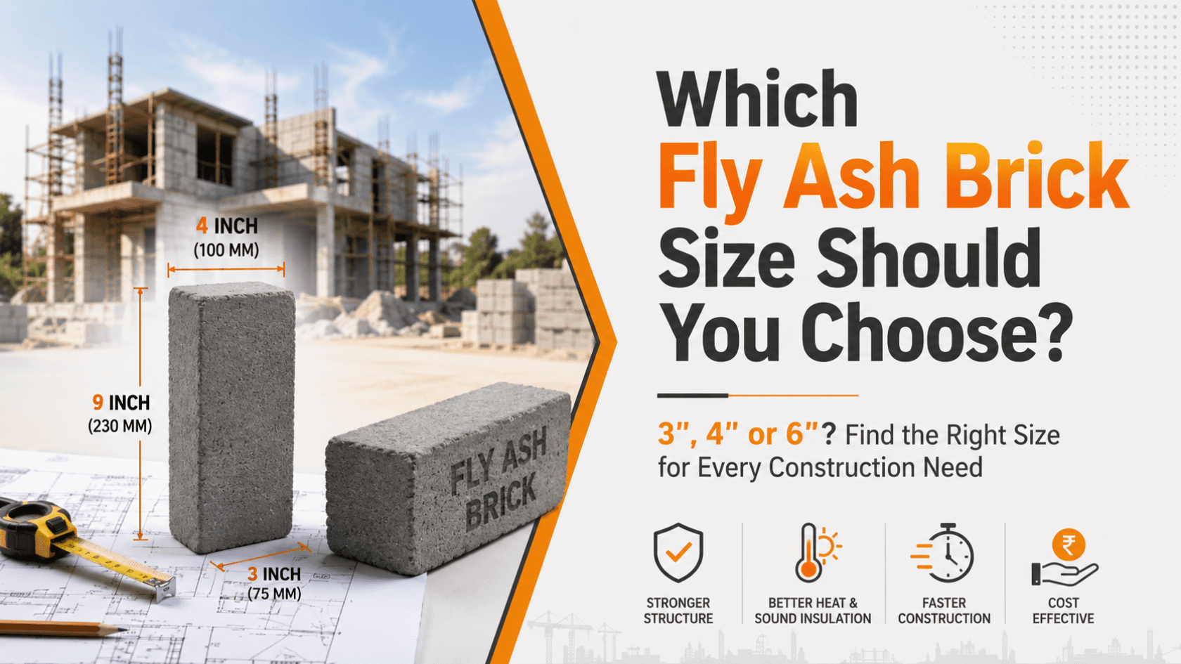 Fly Ash Brick Sizes for Different Construction Types