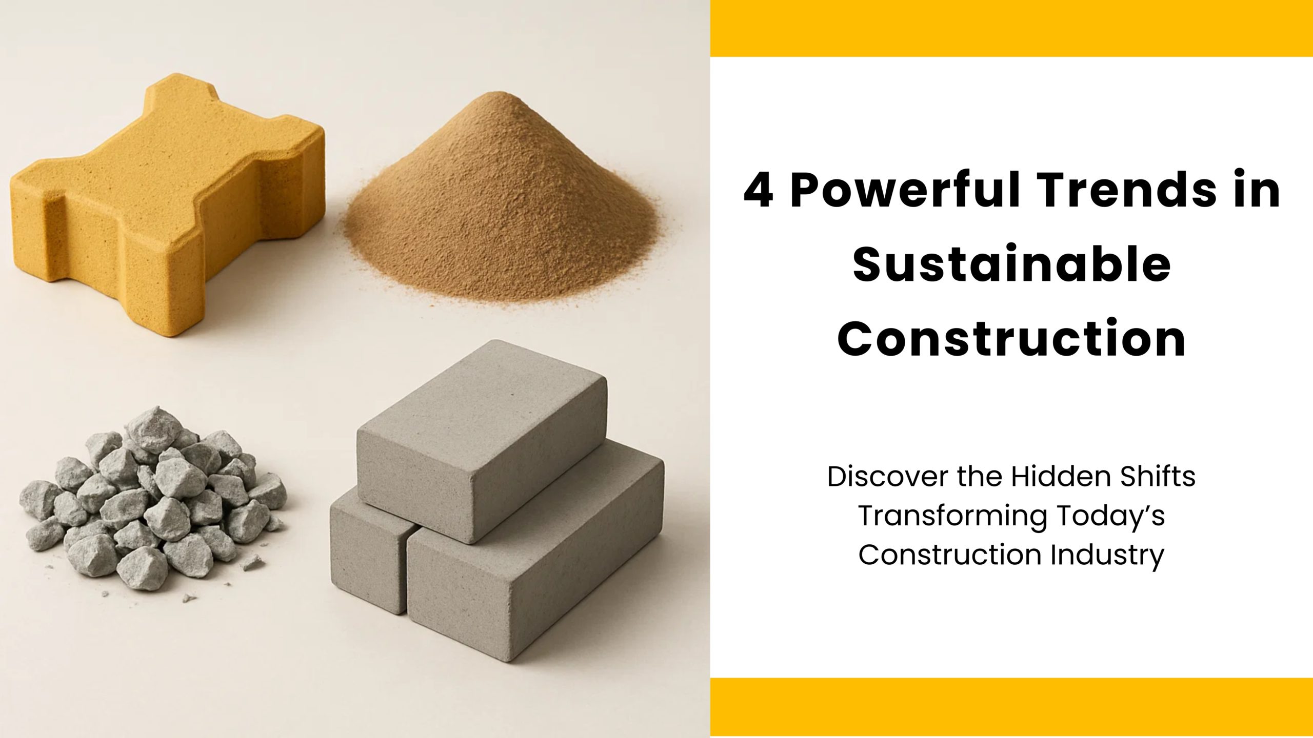 Trends in Sustainable Construction || fly ash bricks || Interlocking Paver Blocks || manufactured sand || crusher stone grit